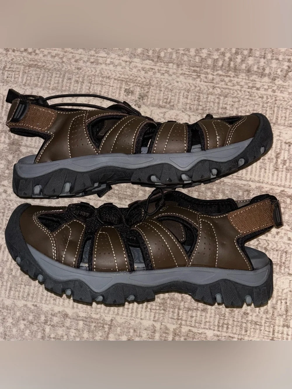 Eddie Bauer Men's Stewart Hiking Leather Sandals 82131 US Size 11M Brown Black